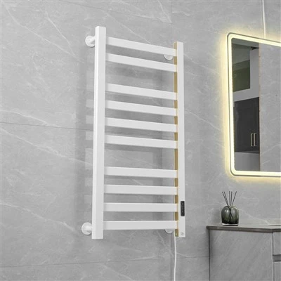 Sèche-serviettes électrique blanc avec thermostat